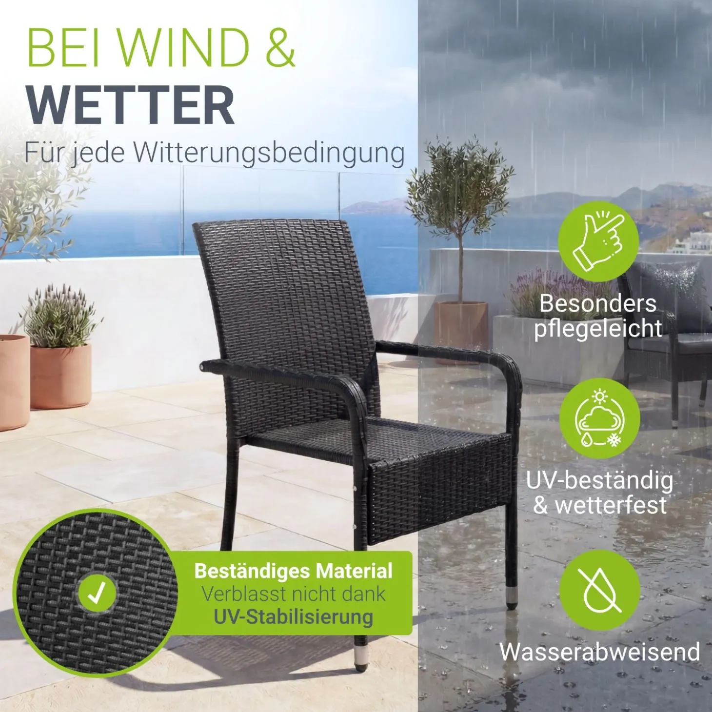 Polyrattan Gartenstühle Yoro