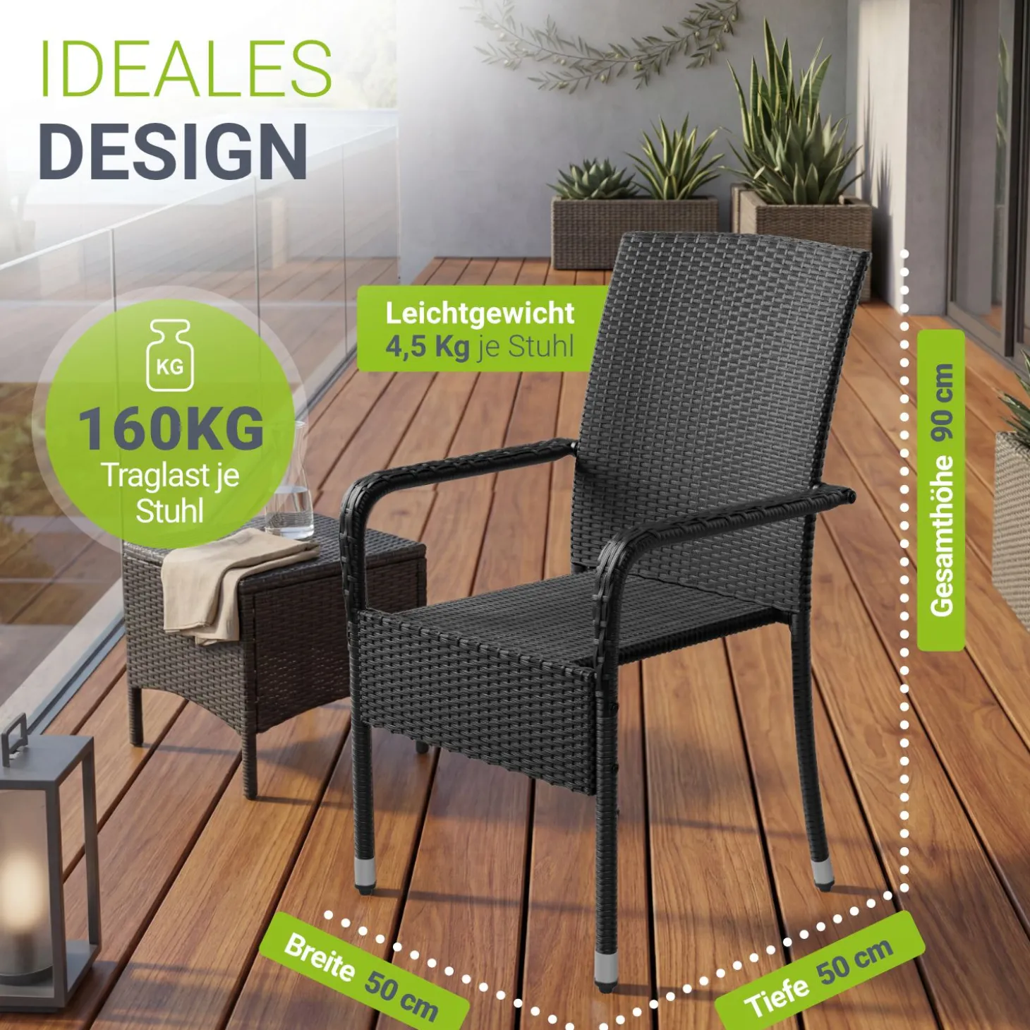 Polyrattan Gartenstühle Yoro
