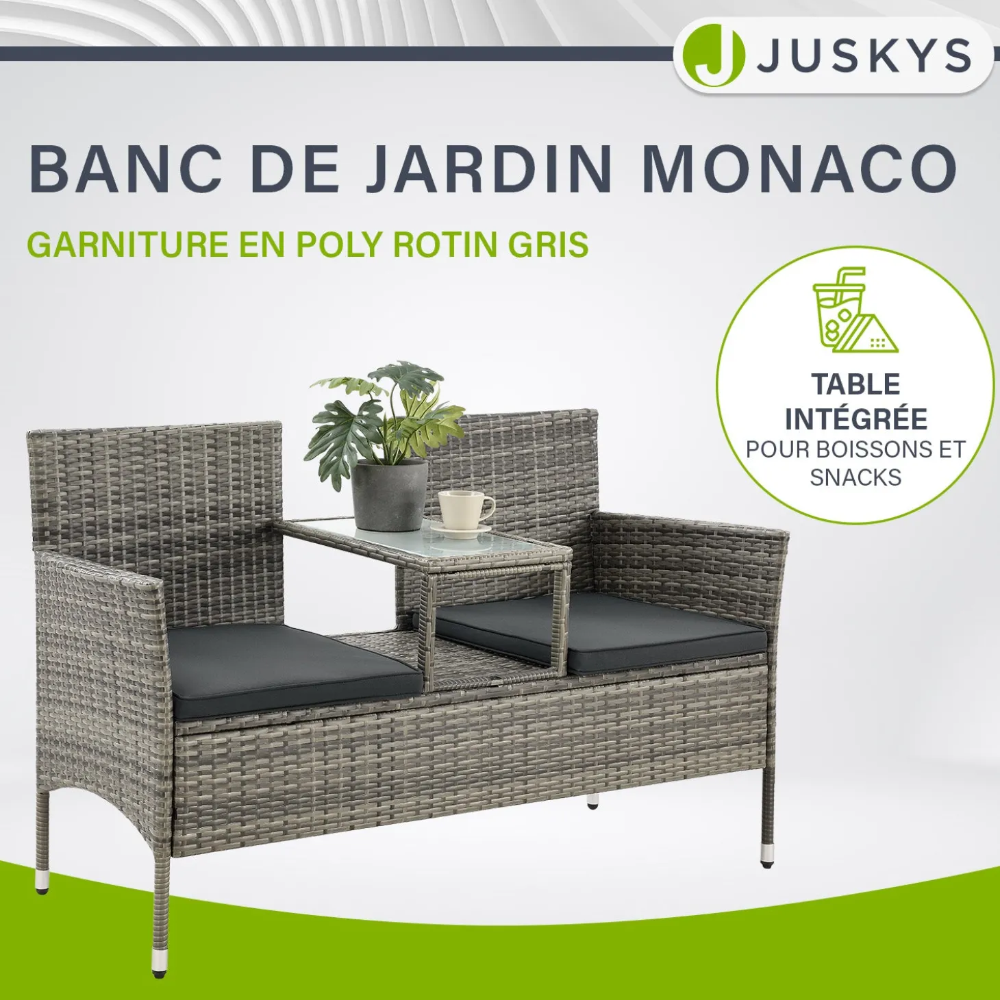 Polyrattan Sitzbank Monaco