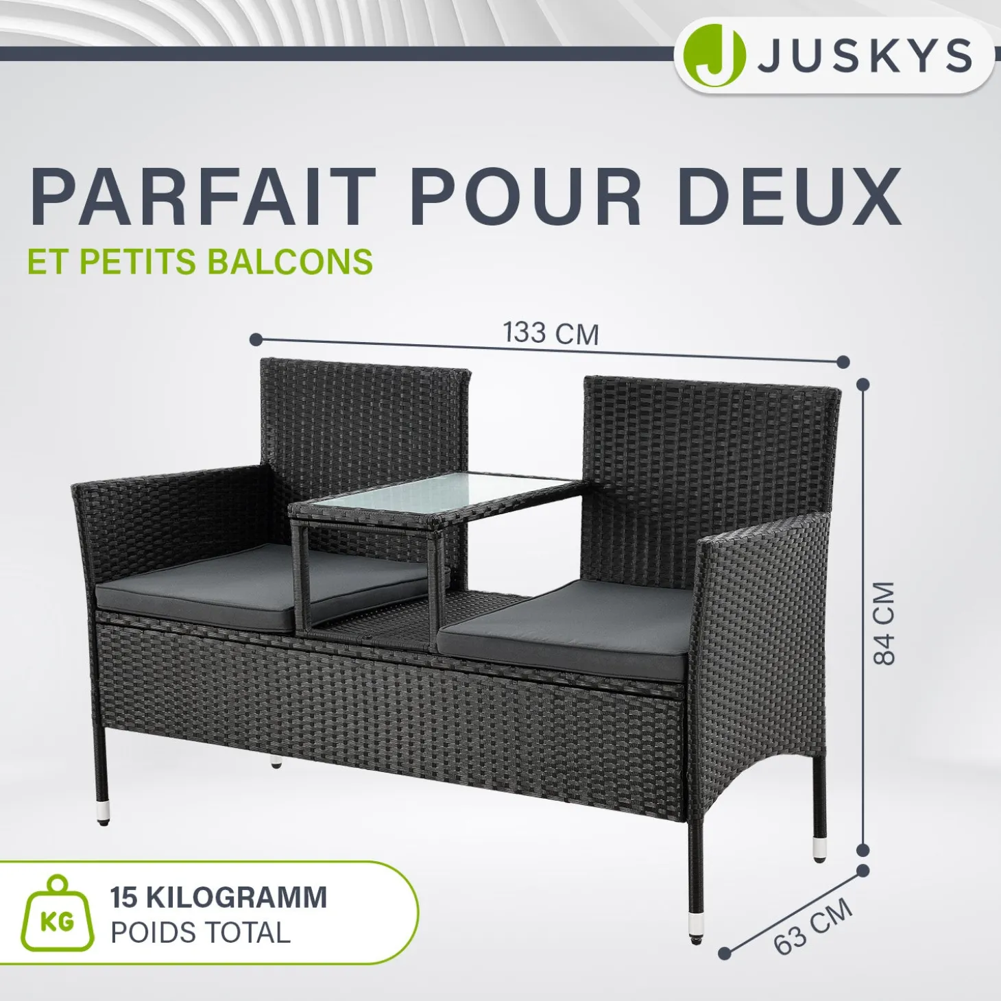 Polyrattan Sitzbank Monaco