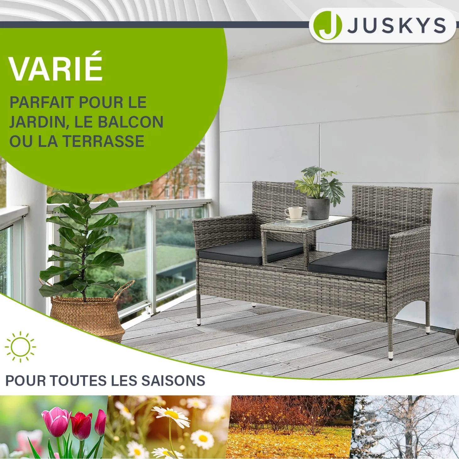 Polyrattan Sitzbank Monaco