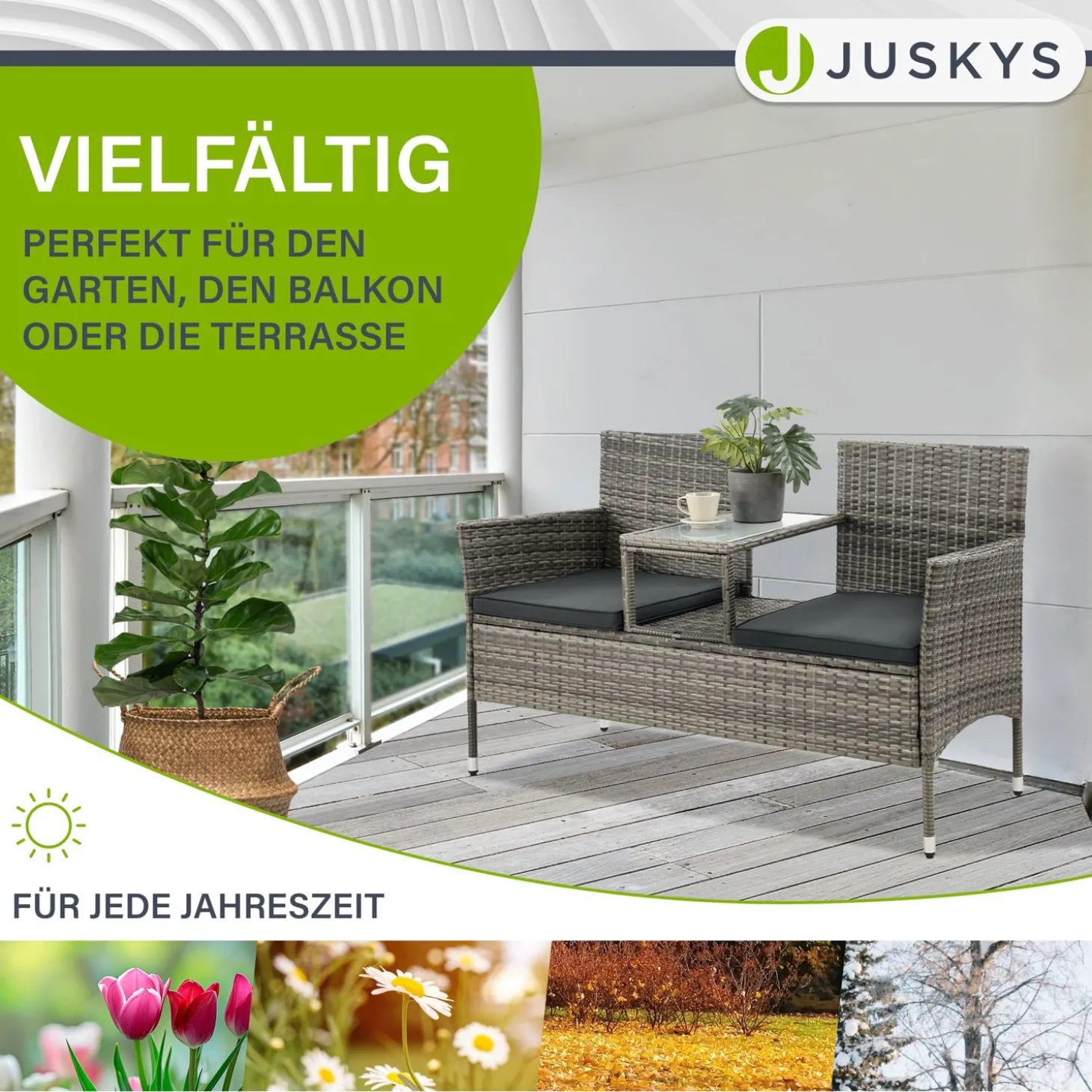 Polyrattan Sitzbank Monaco