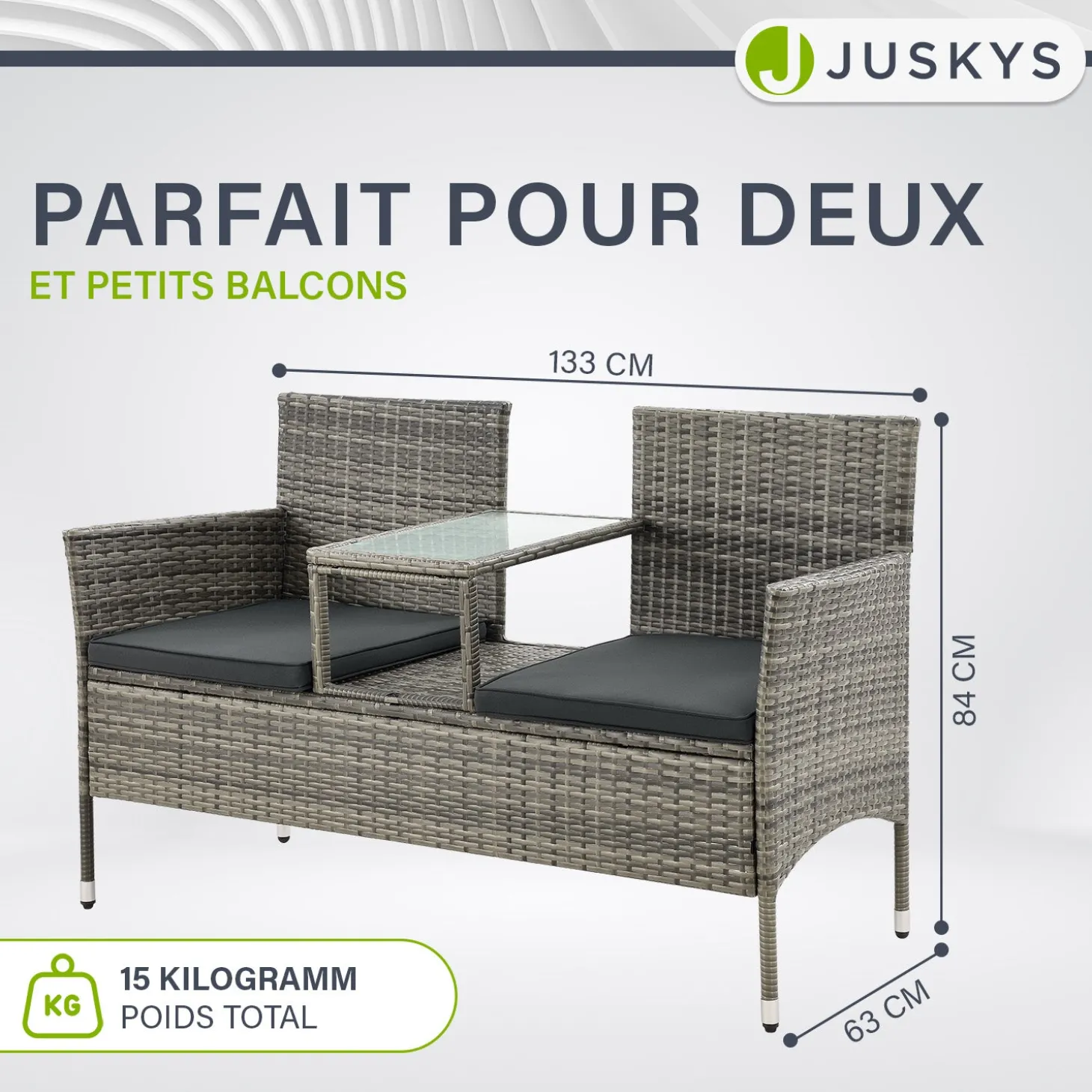 Polyrattan Sitzbank Monaco