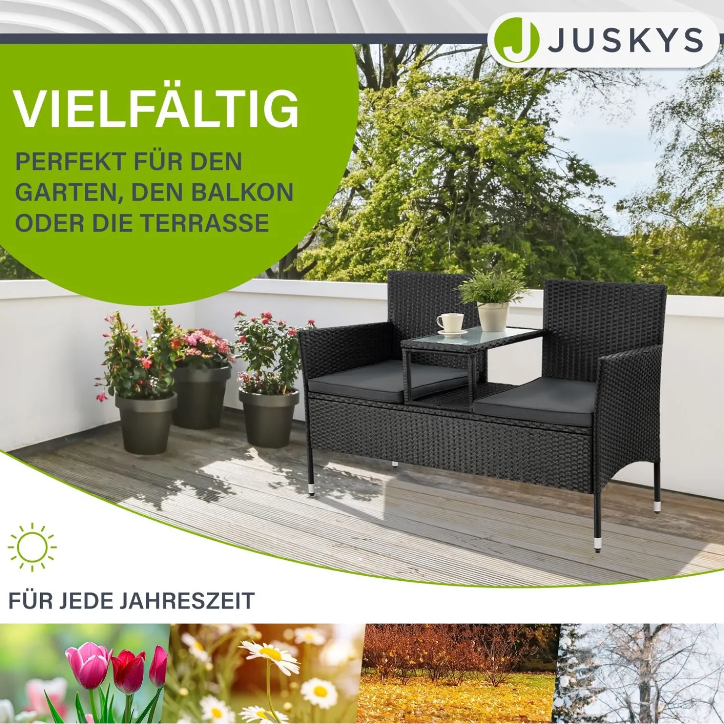 Polyrattan Sitzbank Monaco