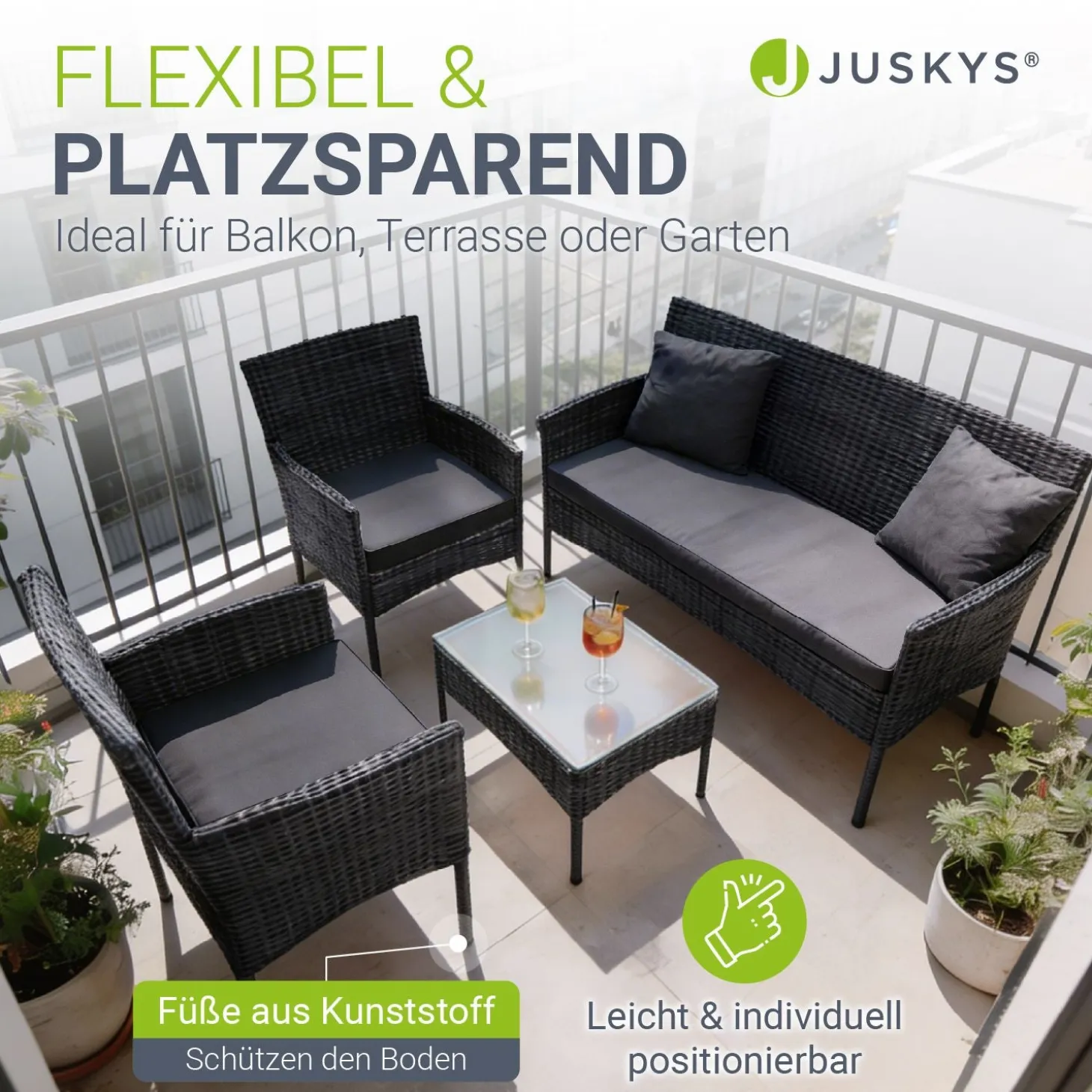Polyrattan Sitzgruppe Fort Myers