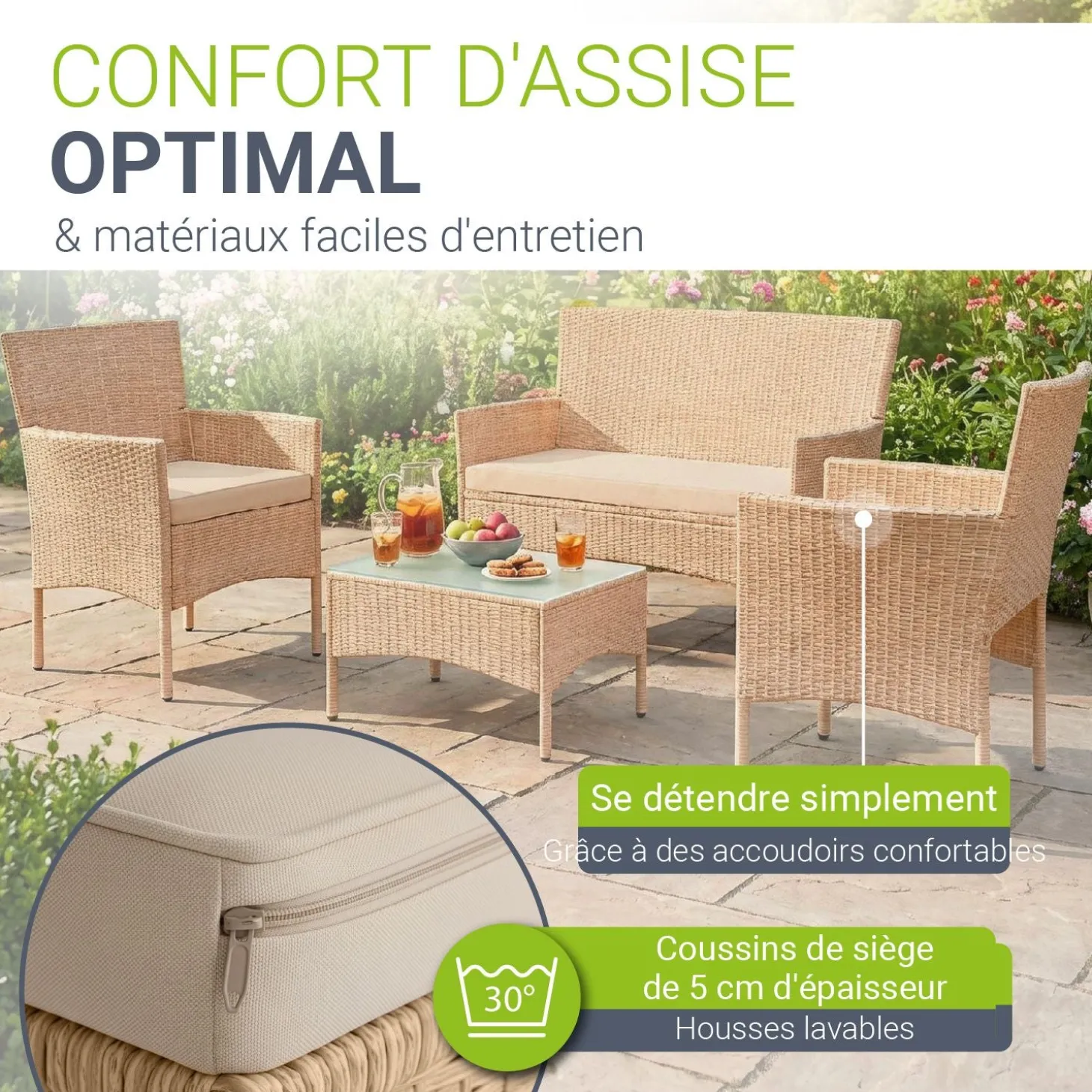 Polyrattan Sitzgruppe Fort Myers