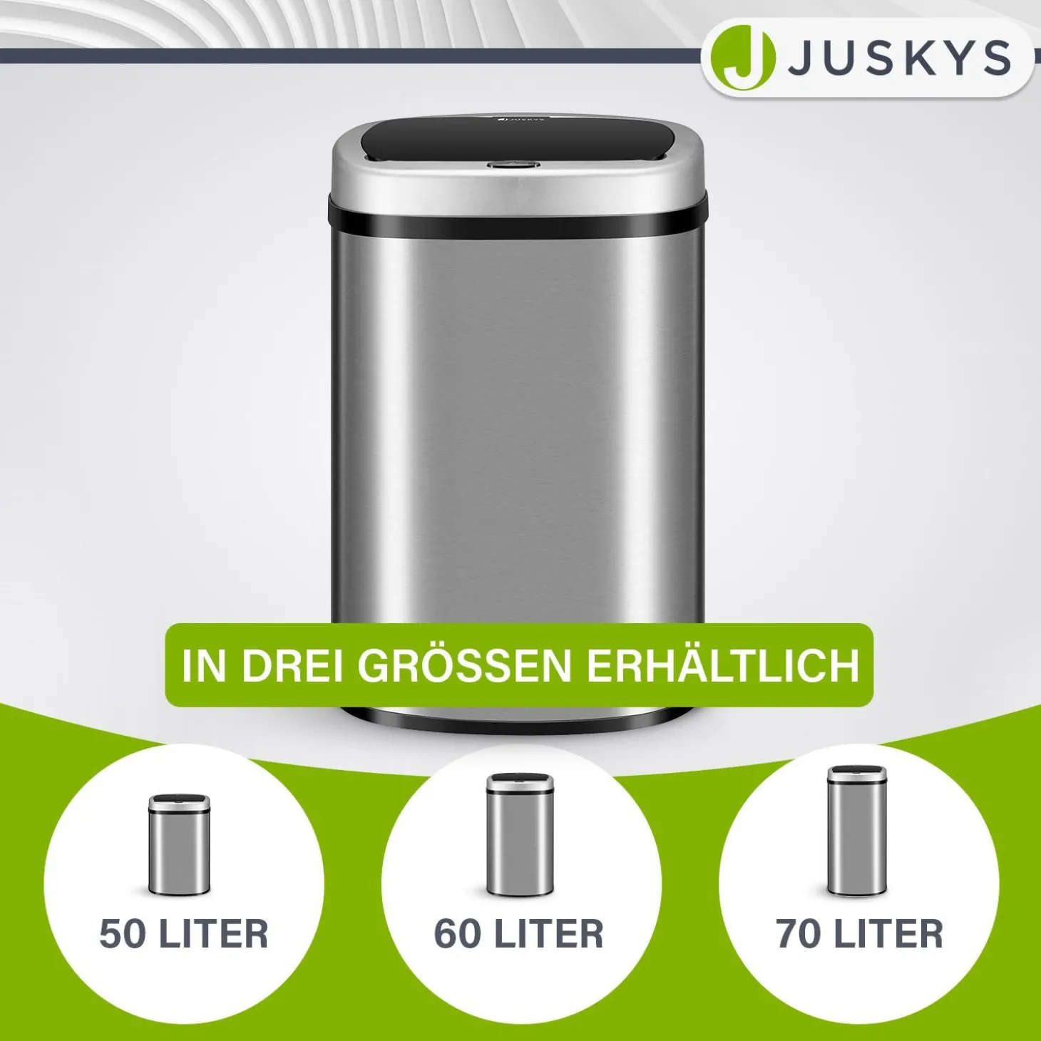Rechteckiger Mülleimer mit Sensor