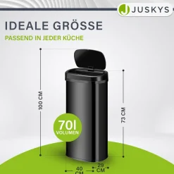 Rechteckiger Mülleimer mit Sensor