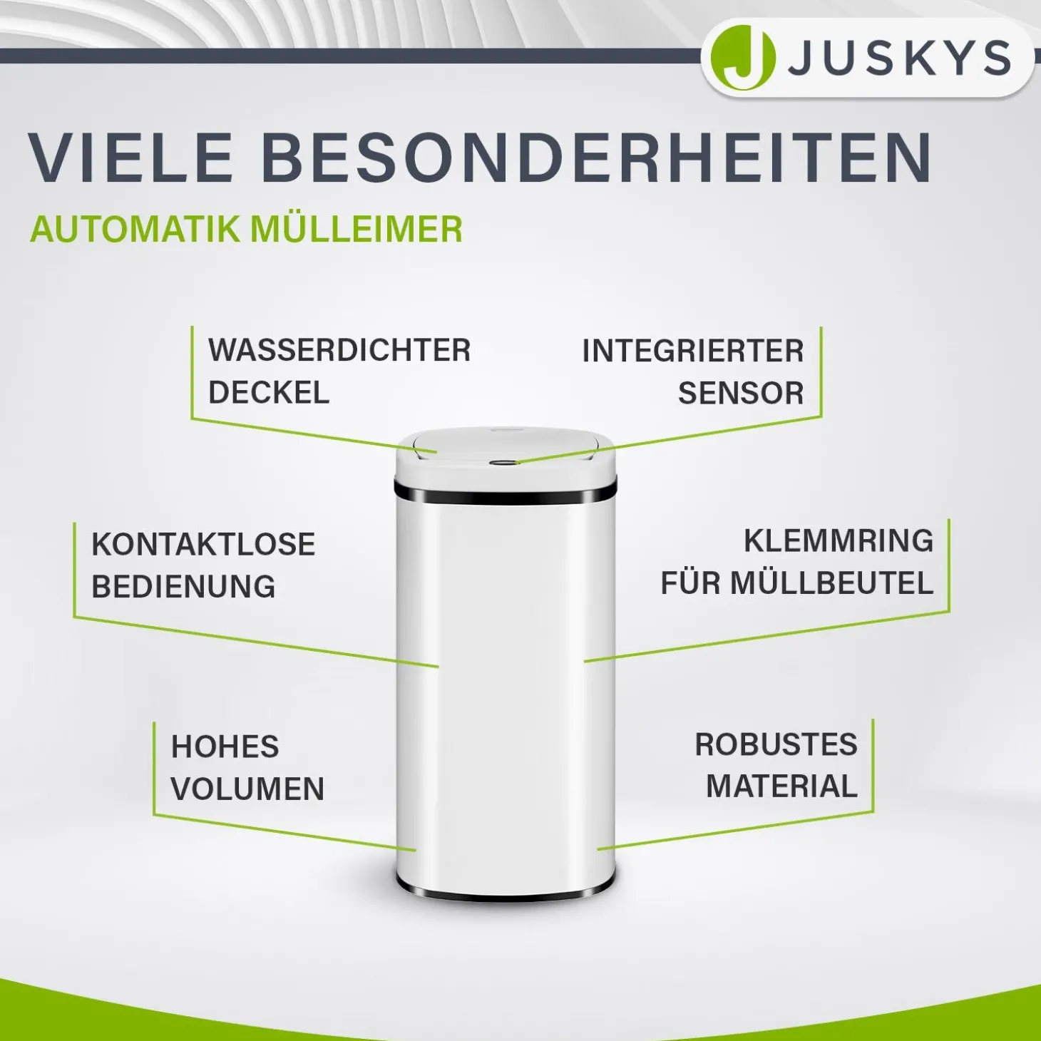Rechteckiger Mülleimer mit Sensor