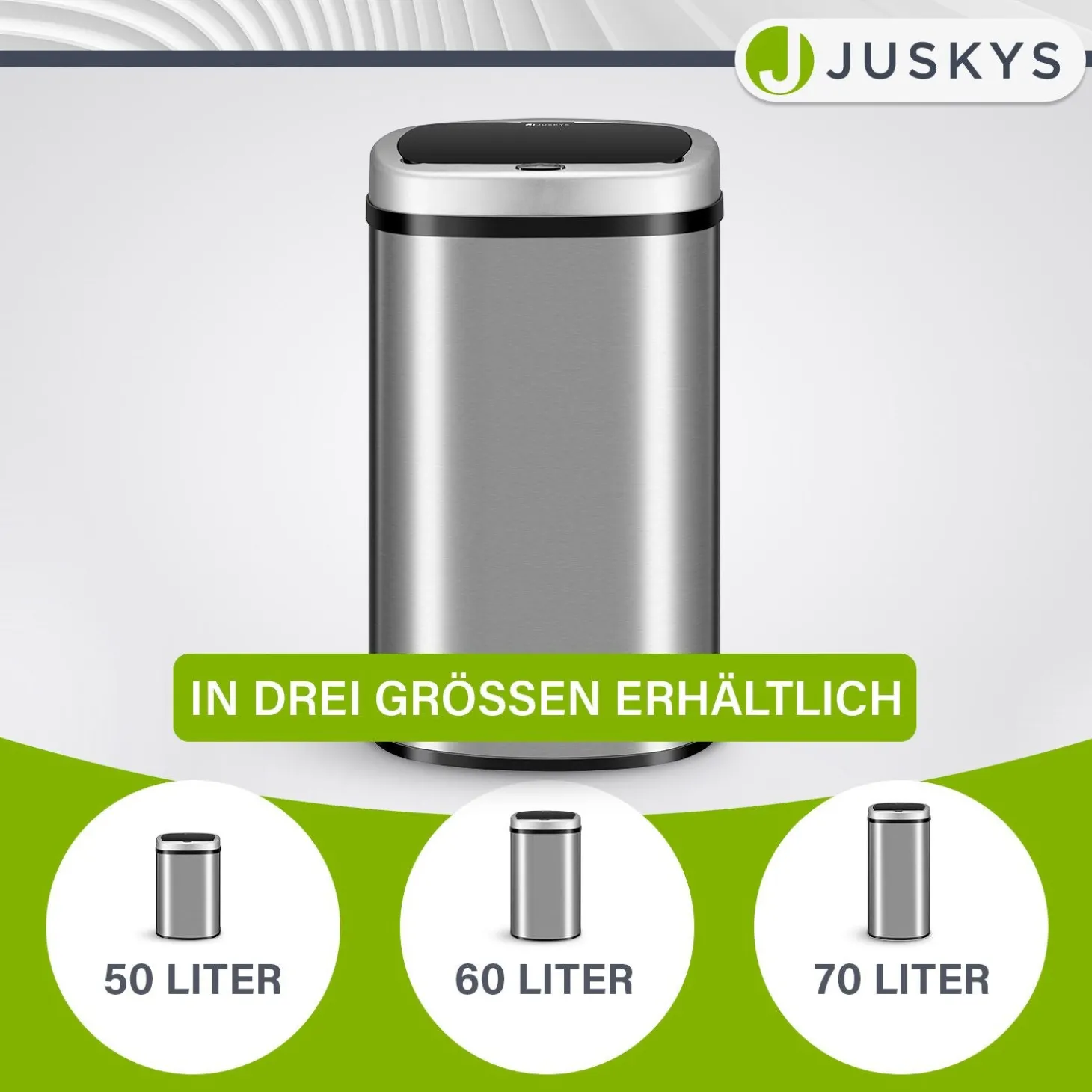 Rechteckiger Mülleimer mit Sensor
