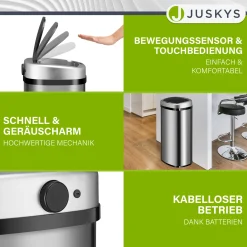 Rechteckiger Mülleimer mit Sensor