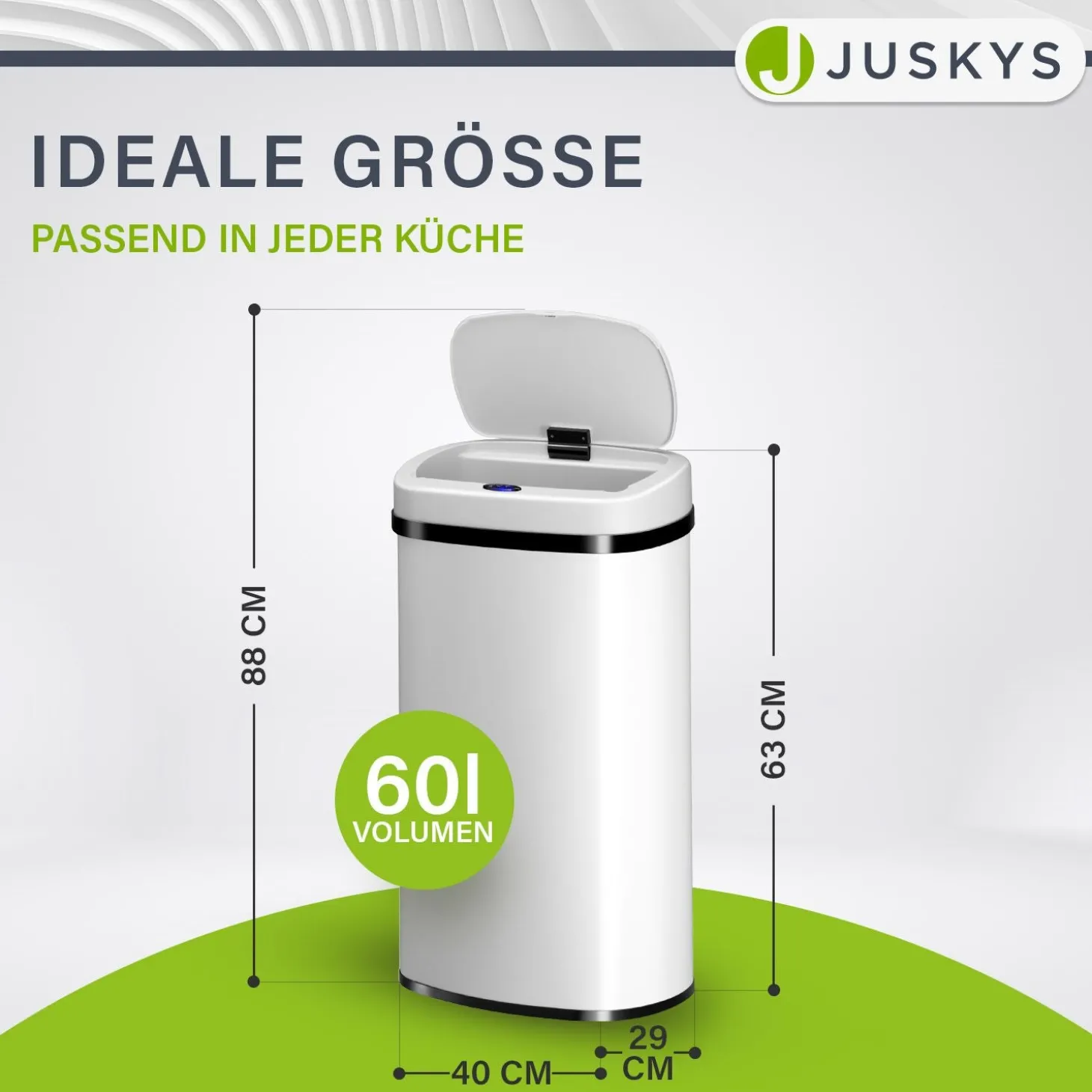 Rechteckiger Mülleimer mit Sensor