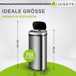 Rechteckiger Mülleimer mit Sensor