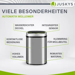 Rechteckiger Mülleimer mit Sensor