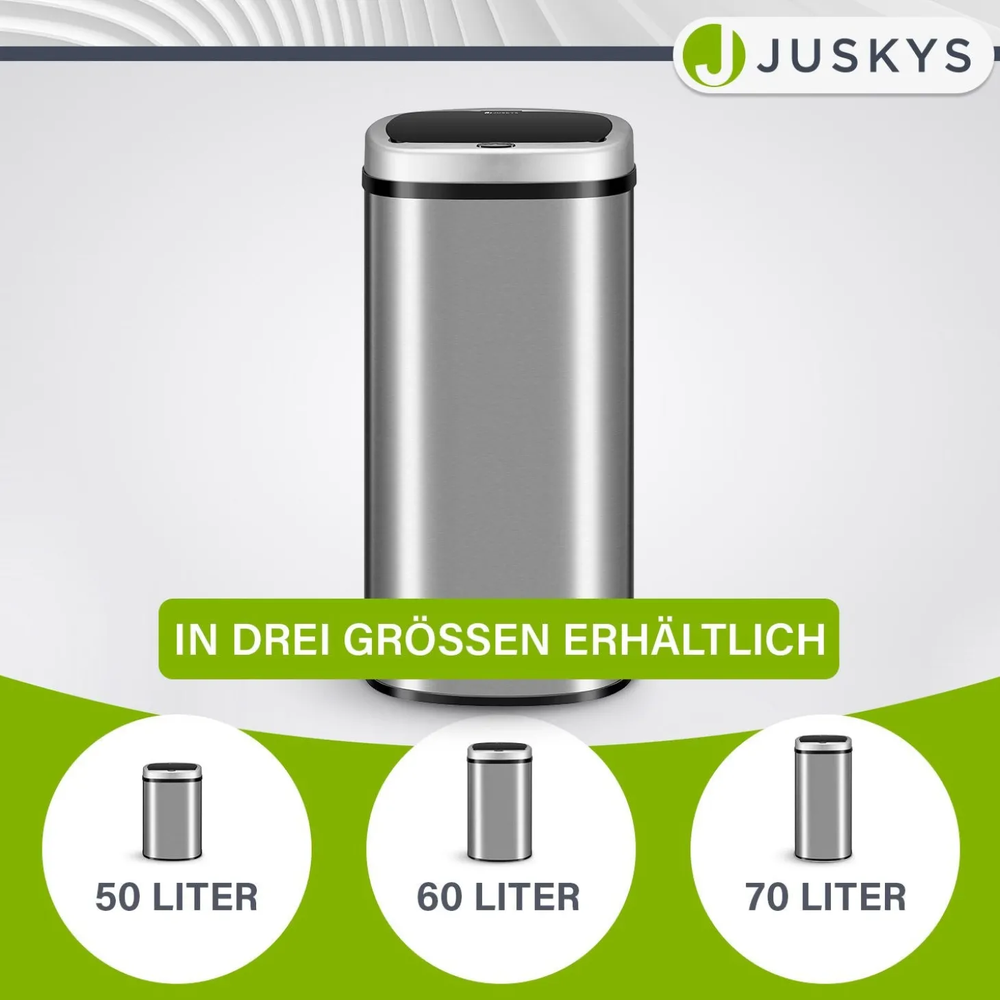 Rechteckiger Mülleimer mit Sensor