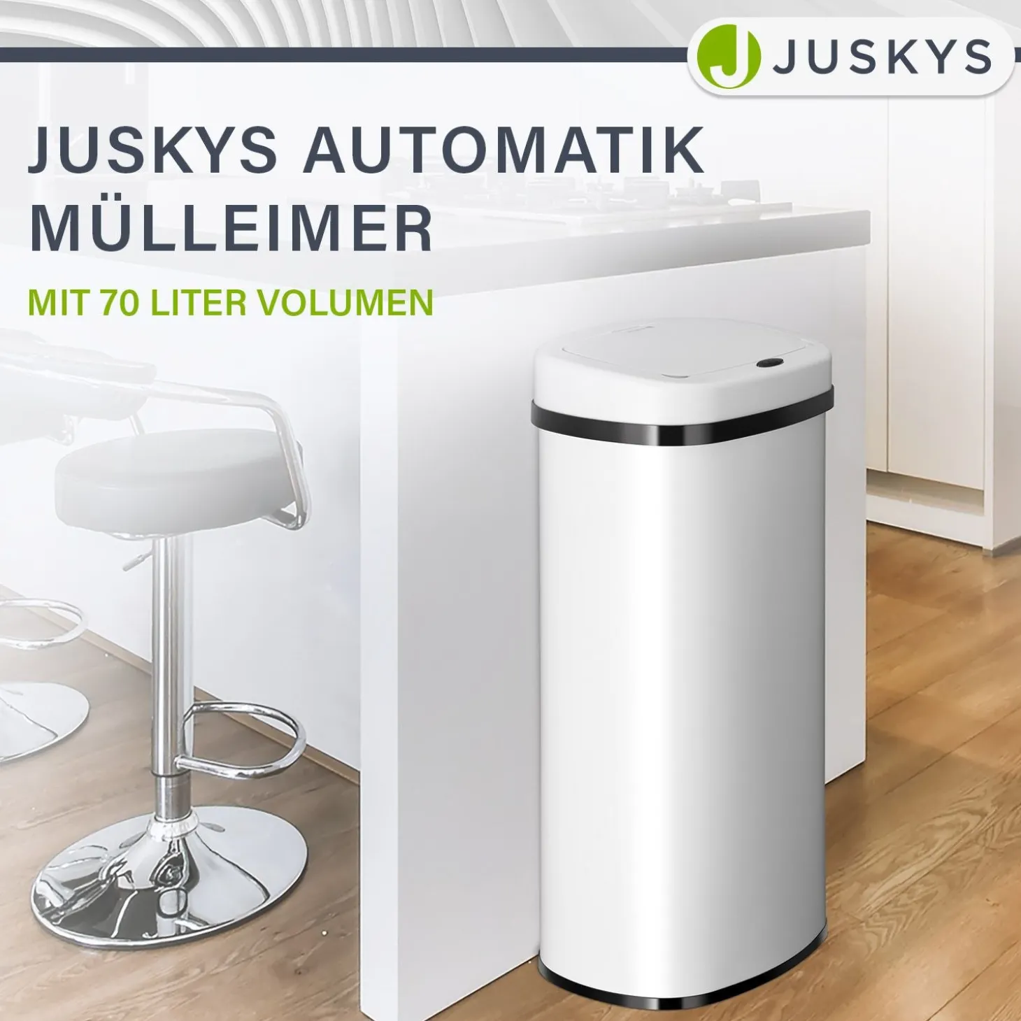 Rechteckiger Mülleimer mit Sensor
