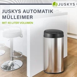 Runder Mülleimer mit Sensor