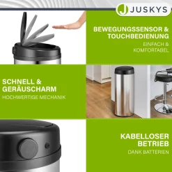 Runder Mülleimer mit Sensor