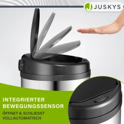 Runder Mülleimer mit Sensor