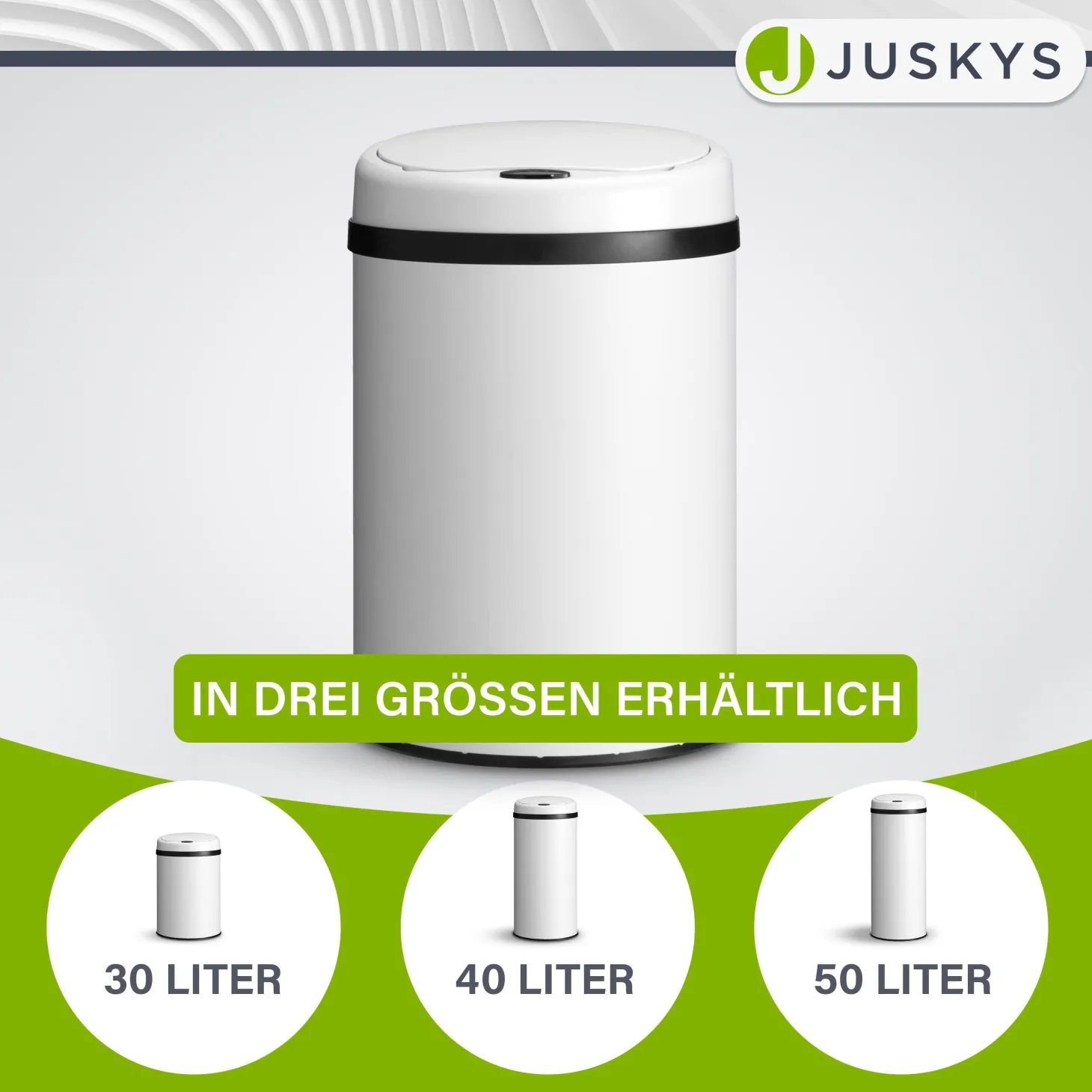 Runder Mülleimer mit Sensor
