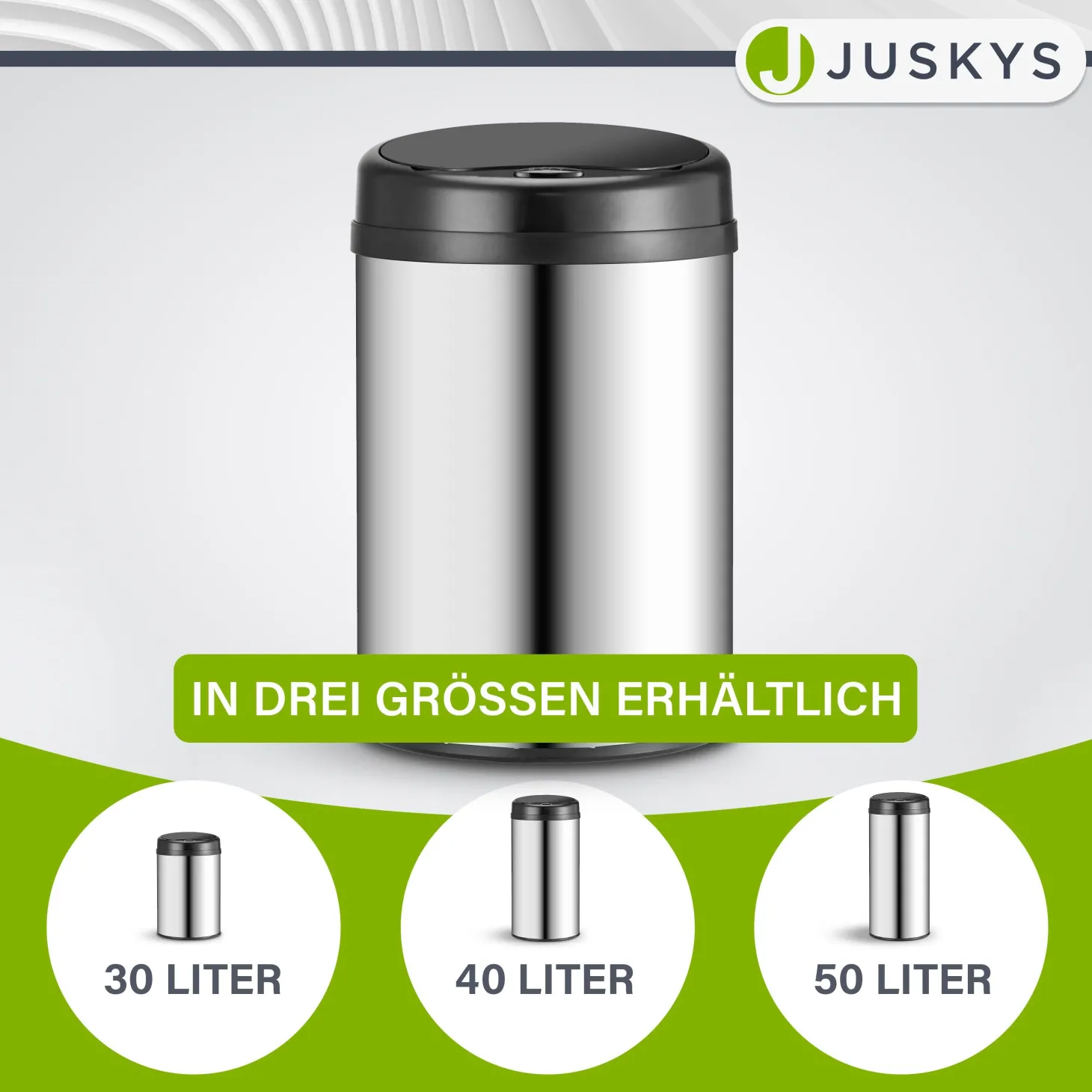 Runder Mülleimer mit Sensor