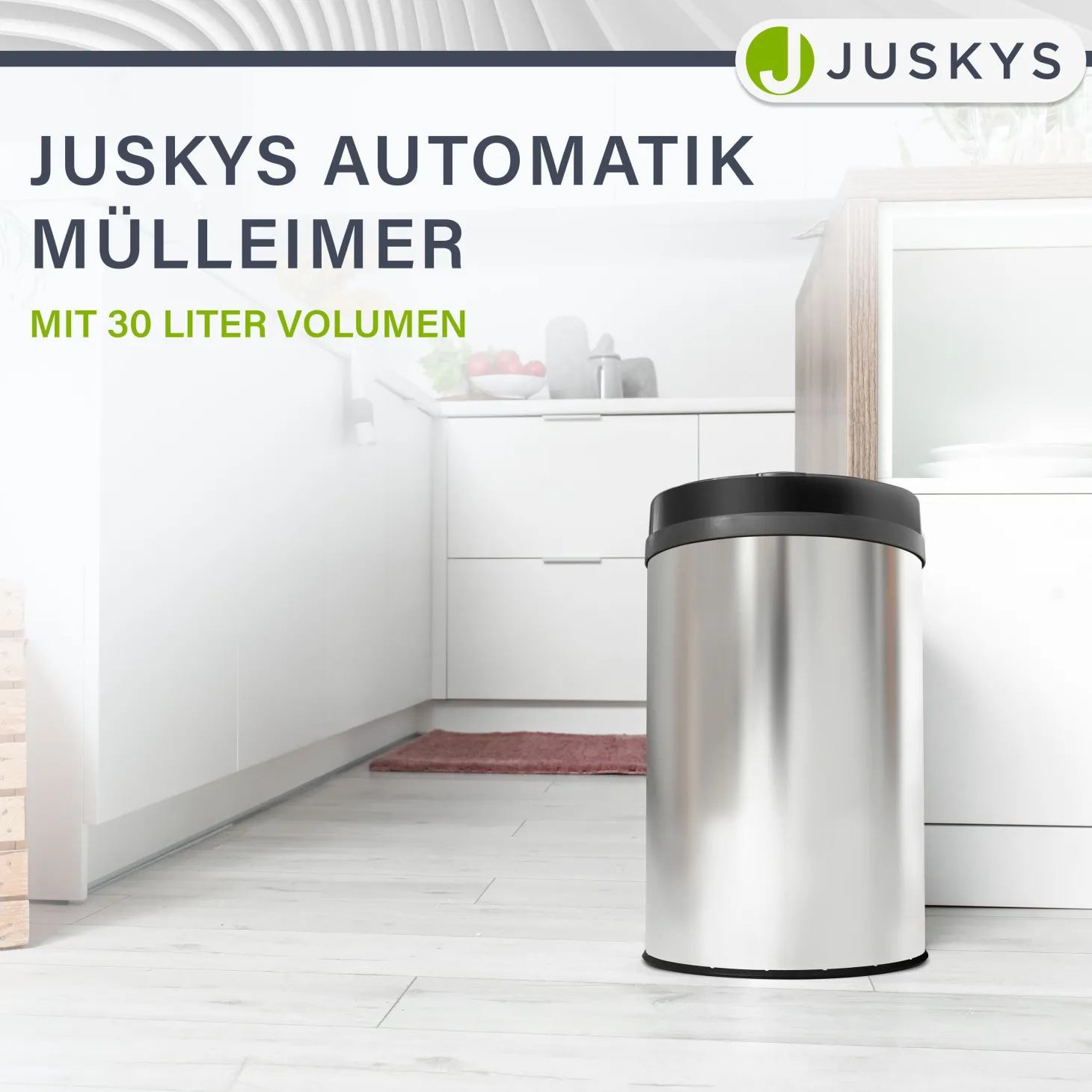 Runder Mülleimer mit Sensor