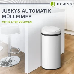 Runder Mülleimer mit Sensor