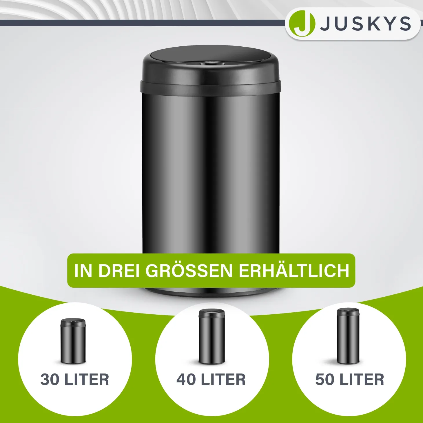 Runder Mülleimer mit Sensor