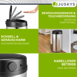 Runder Mülleimer mit Sensor