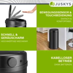 Runder Mülleimer mit Sensor