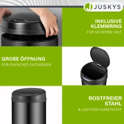 Runder Mülleimer mit Sensor