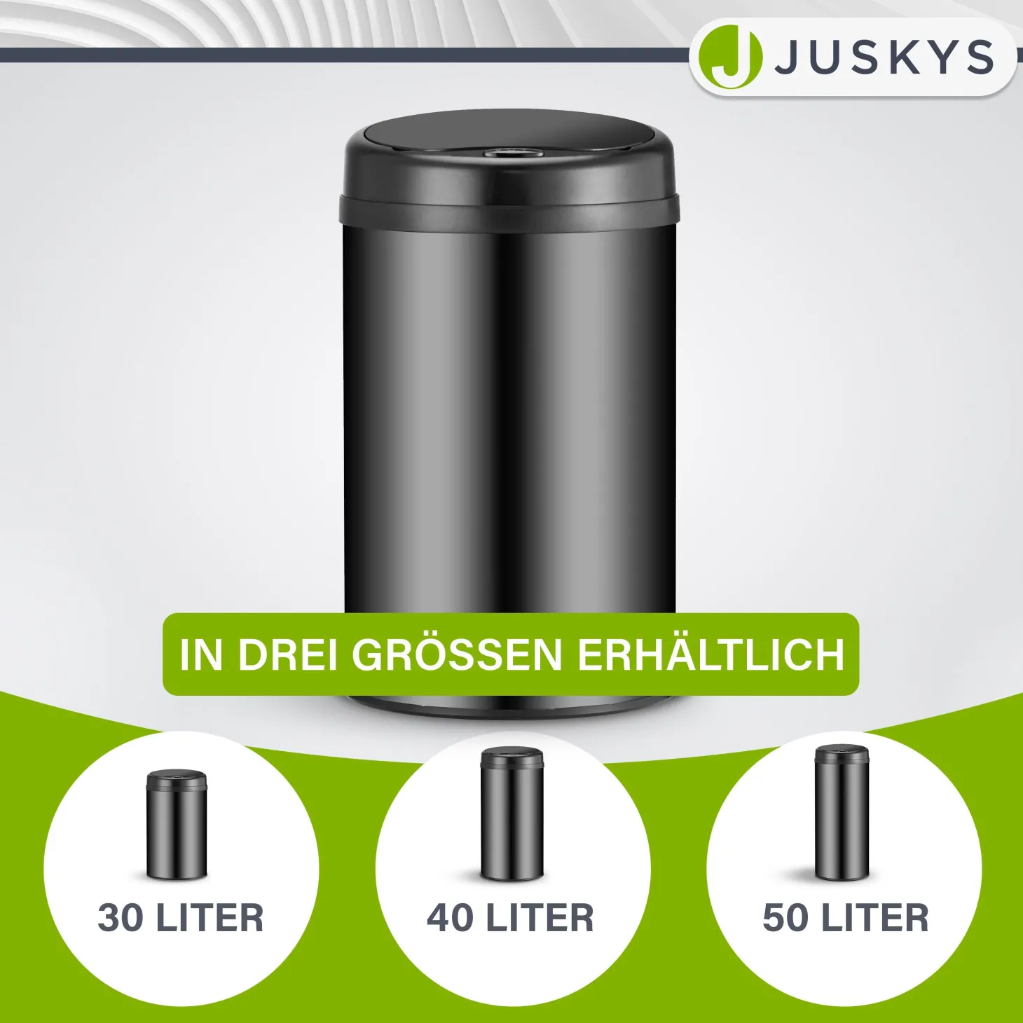 Runder Mülleimer mit Sensor
