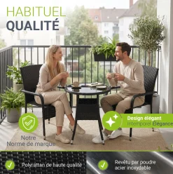 Runder Polyrattan Gartentisch Yoro
