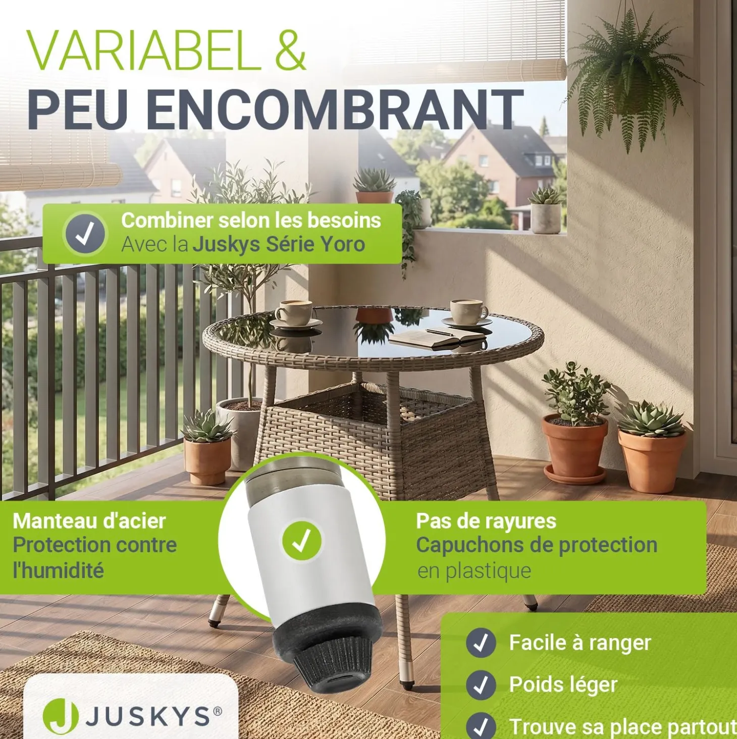 Runder Polyrattan Gartentisch Yoro