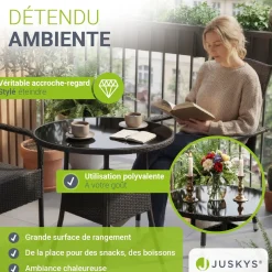 Runder Polyrattan Gartentisch Yoro