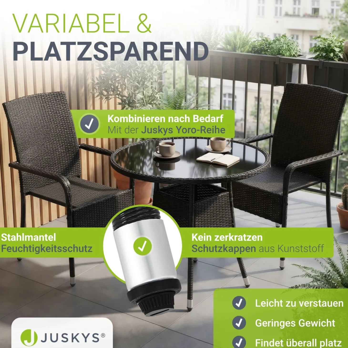 Runder Polyrattan Gartentisch Yoro