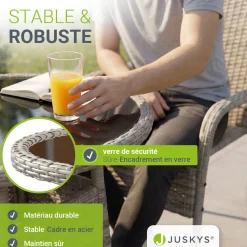 Runder Polyrattan Gartentisch Yoro