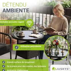 Runder Polyrattan Gartentisch Yoro