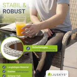 Runder Polyrattan Gartentisch Yoro