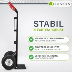 Sackkarre Basic in schwarz mit roten Griffen klappbar