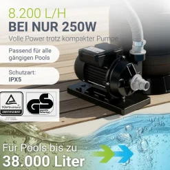 Sandfilteranlage für Pools bis 47m³