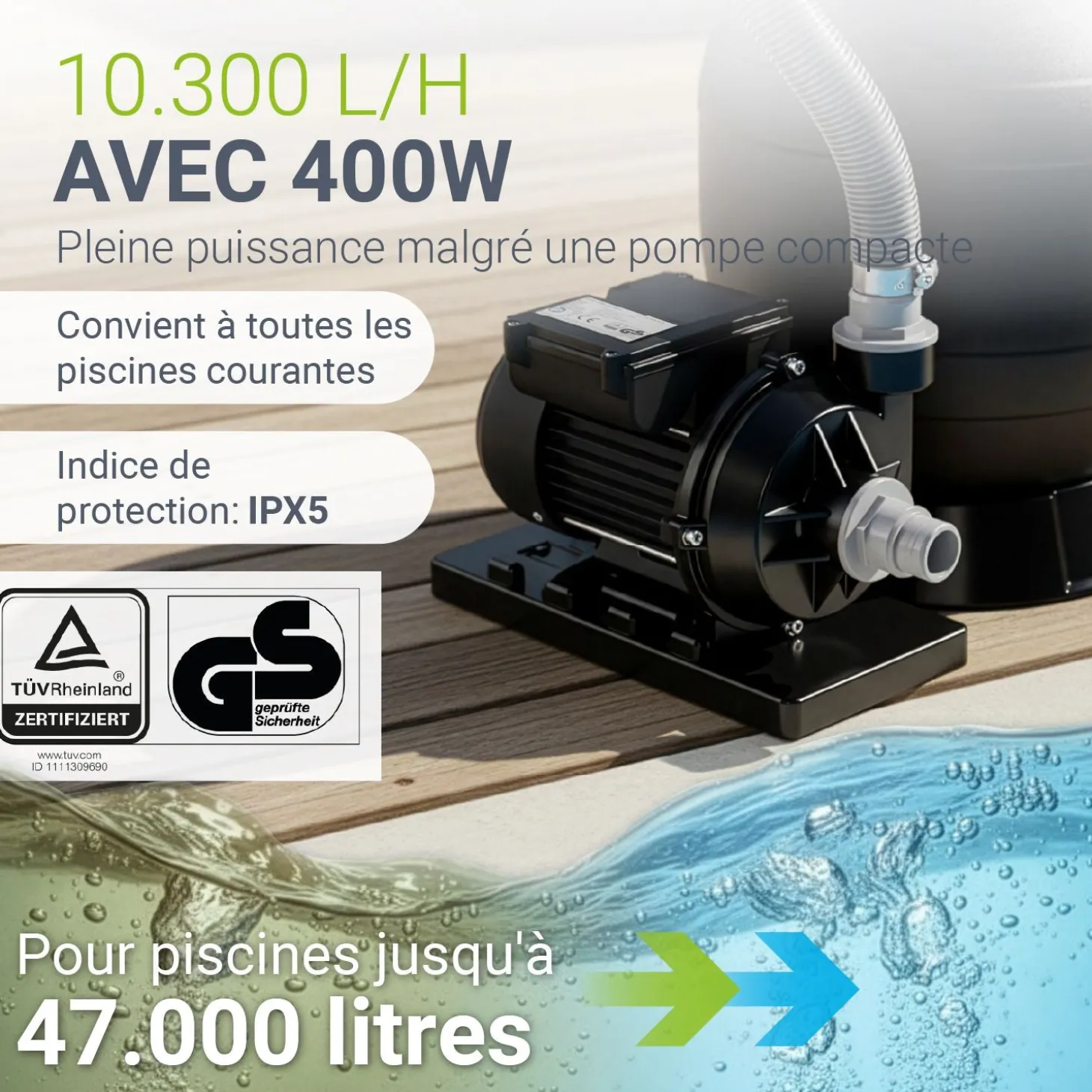 Sandfilteranlage für Pools bis 47m³