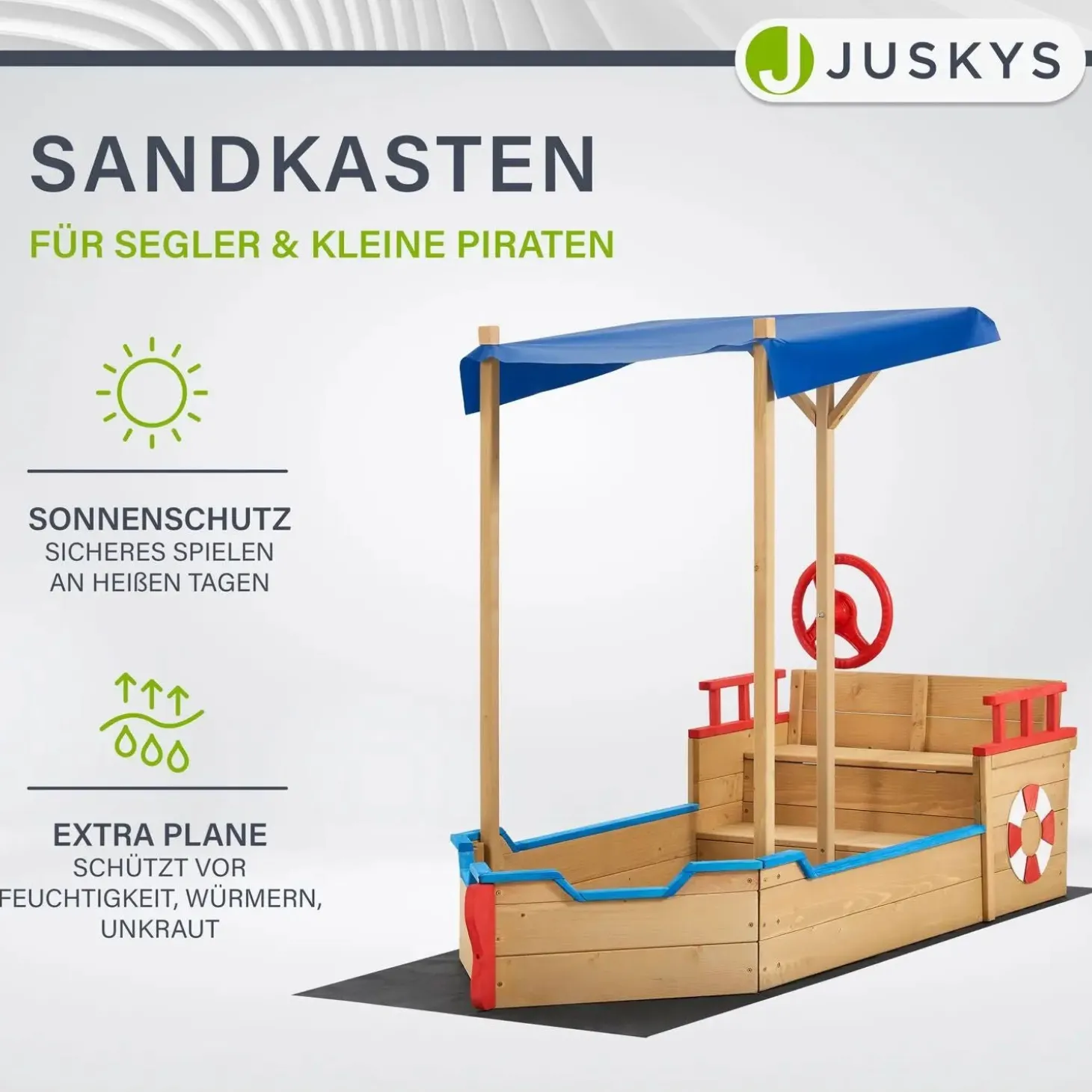 Sandkasten Käpt’n Pit - Piratenschiff Boot aus Holz