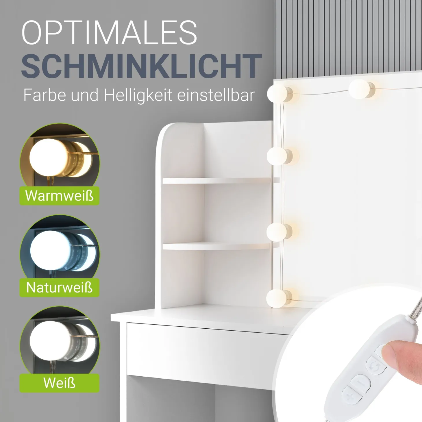 Schminktisch Bella mit Hocker Melly