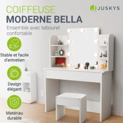 Schminktisch Bella mit Hocker Melly