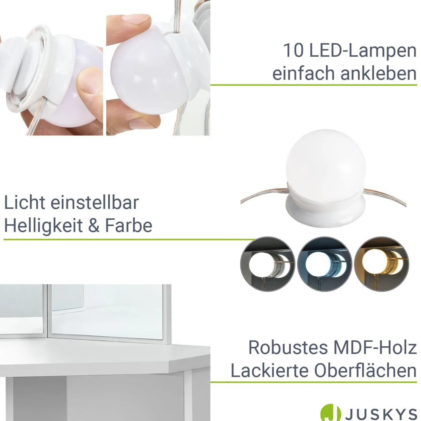Schminktisch Nova mit Hocker Melly