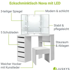 Schminktisch Nova mit Hocker Melly