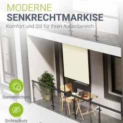 Senkrechtmarkise Barbados 100 x 310 cm - grau