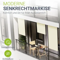 Senkrechtmarkise Barbados 100 x 310 cm - grau
