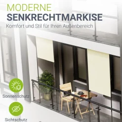 Senkrechtmarkise Barbados 100 x 310 cm - grau